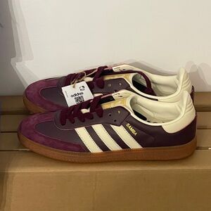 adidas Samba Maroon and Cream Sneakers